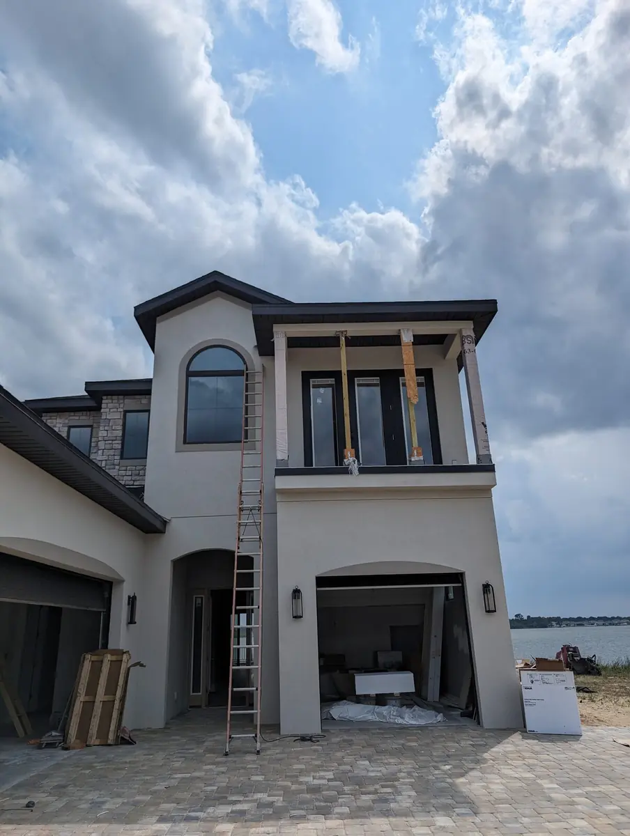 A new two-story lakefront home ready for its post-construction clean