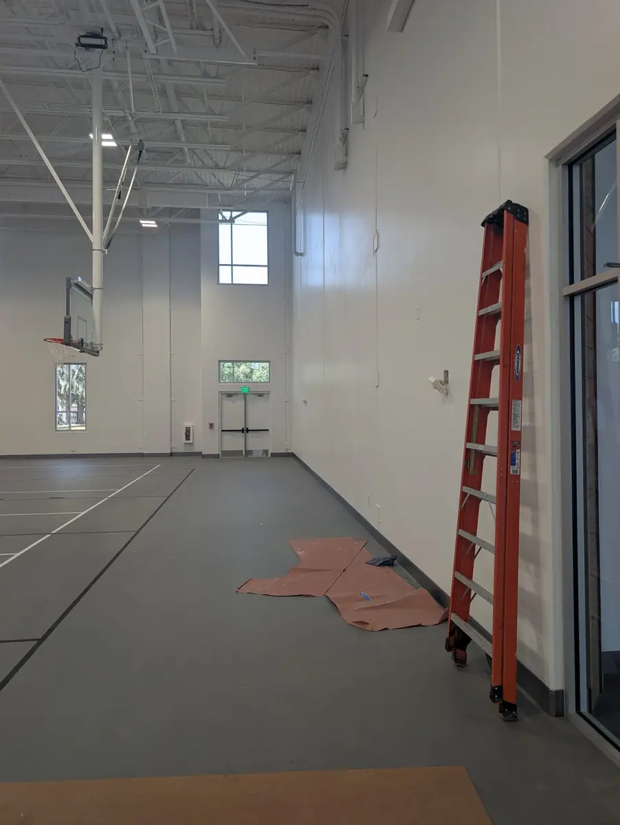 The interior of a large Polk County facility at the construction stage Orchid Cleaning is brought in to clean